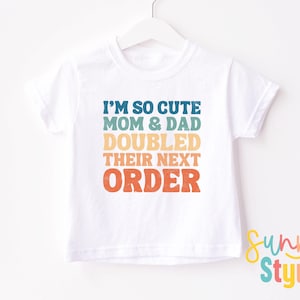 Big Brother of Twins Shirt, So Cute My Parents Doubled Their Next Order, Twins Brother Wavy Retro Vintage Shirt, Twins Announcement, 1106