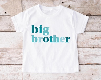 Big Brother T-Shirt: Blue Modern Toddler Tee - 1176