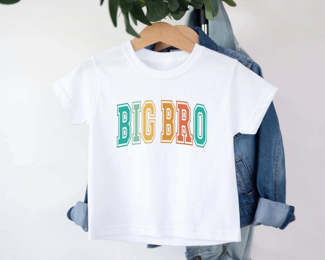 Big Brother Announcement Shirt: Block Letter Ombre Colors Big Bro ...