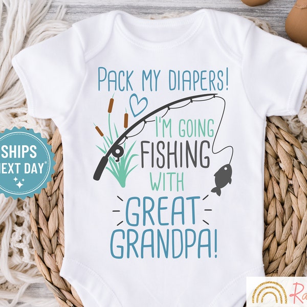 Great Grandpa Shirt, Baby Boy Onesie®, Great Grandpas Fishing Buddy Shirt, Grandson Fishing Tee, Grandson Baby Shower Gift, 2001