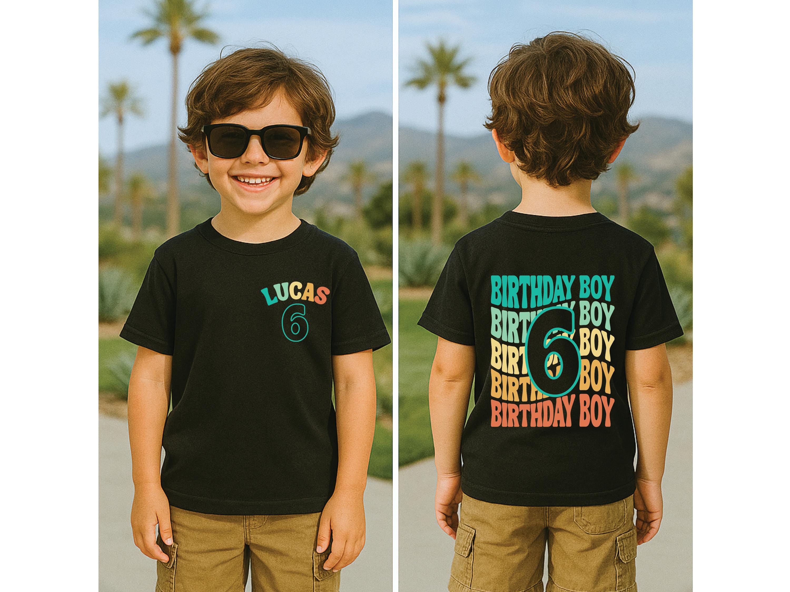 Custom 6th Birthday Shirt, Boys Sixth Birthday Shirt, 6 Year Old Boy, Personalized Birthday Tee, Retro 6 Year Old Era T-Shirt, 5023