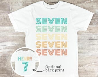 Retro 7th Birthday Shirt: Seventh Birthday Party Kids T-Shirt - 2068