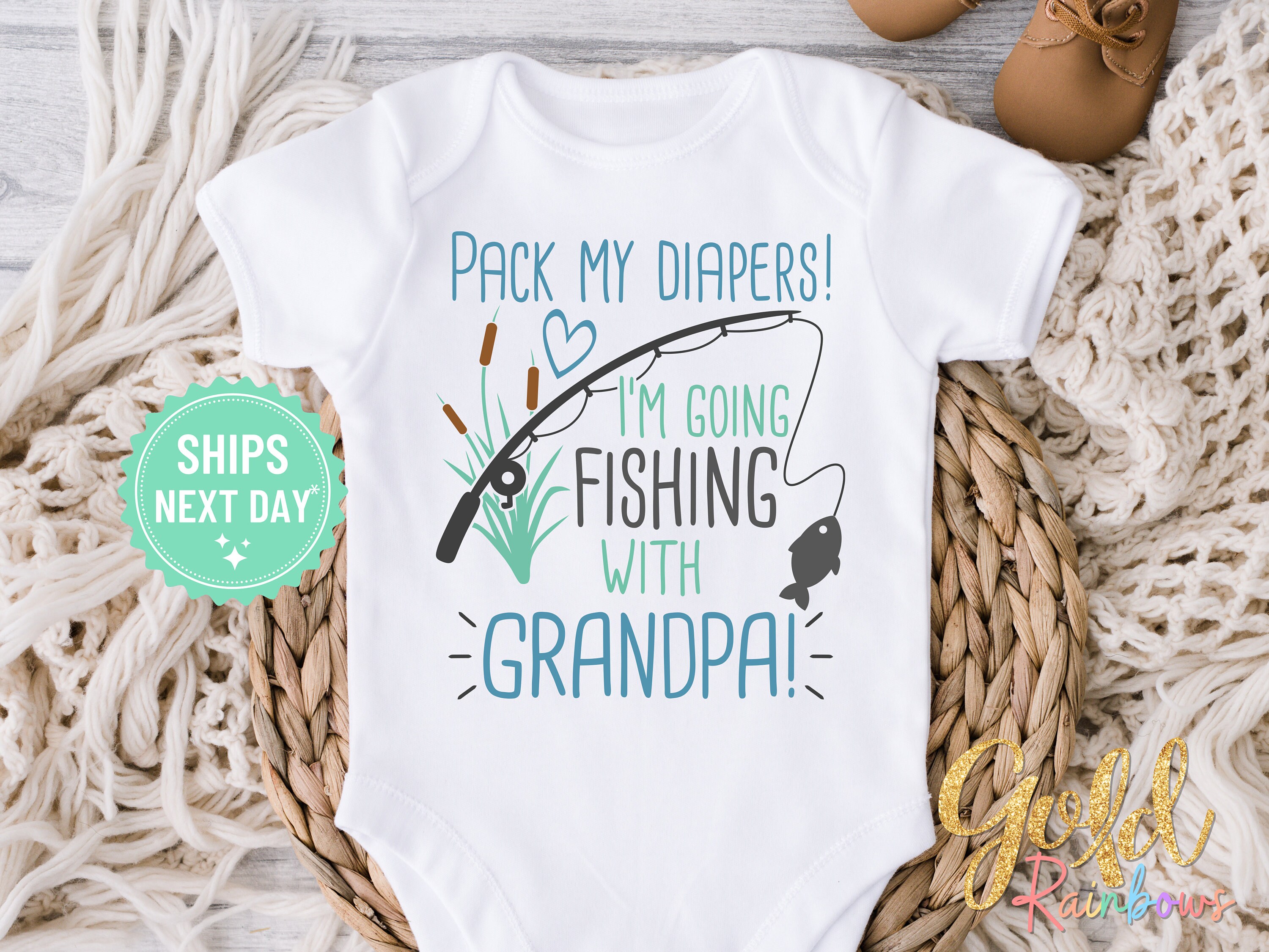  Grandpa Fishing Gift Matching Outfit Grandson Set 2