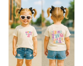 Custom 2nd Birthday Era Shirt, In My 2 Year Old Era TShirt, Girls Second Birthday Shirt, 2 Year Old Girl Tee, Personalized Birthday, 5006