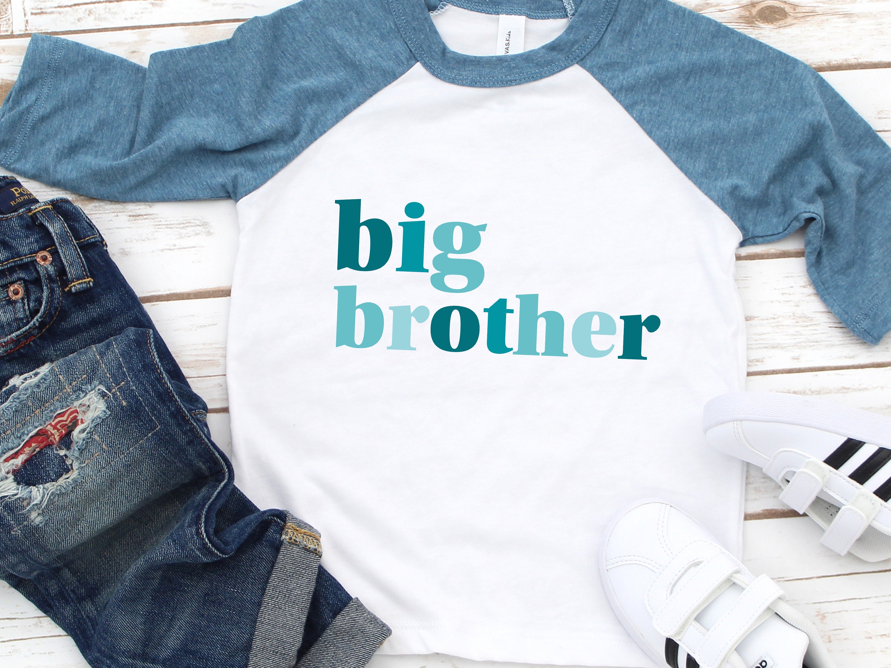 Discover Big Brother TShirt, Big Bro T-Shirt, New Big Brother Tee, Blue Modern Design, Minimalist Toddler Boy T-Shirt, New Baby Announcement, 1176