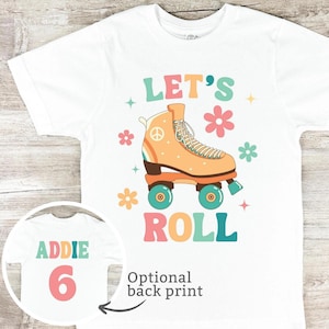 Roller Skate Birthday Shirt: Retro Personalized Party T-Shirt - 1095