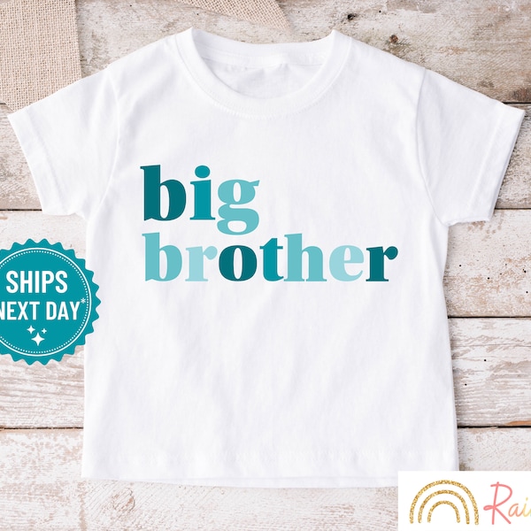 Big Brother TShirt, Big Bro T-Shirt, New Big Brother Tee, Blue Modern Design, Minimalist Toddler Boy T-Shirt, New Baby Announcement, 1176