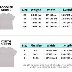 the sizes of a t - shirt for toddlers and girls