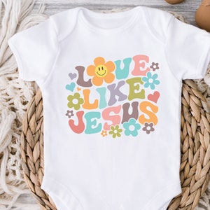 Love Like Jesus Baby Onesie: Retro Christian Bodysuit - 1093 image 2