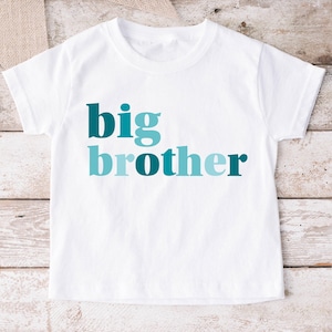 Big Brother Shirt, Big Bro T-Shirt, New Big Brother Tee, Blue Modern Design, Minimalist Toddler Boy T-Shirt, New Baby Announcement, 1176