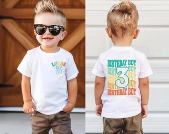 Custom 3rd Birthday Boy Shirt: Retro Personalized Tee - 5020