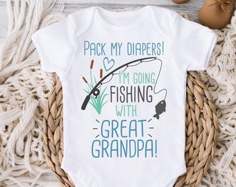 Great Grandpa Fishing Shirt: Baby Boy Onesie, Grandson Tee (Soft Cotton) - 2001