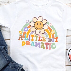 Little Bit Dramatic Toddler Shirt: Retro Rainbow Baby Onesie - 1094