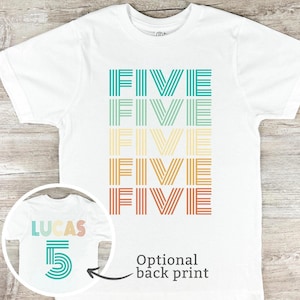 5th Birthday Boy T-Shirt: Personalized Fifth Birthday - 2066