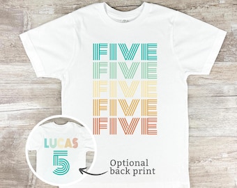5th Birthday Boy T-Shirt: Personalized Fifth Birthday - 2066