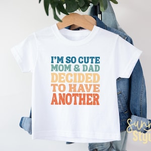 Big Brother Shirt, So Cute My Parents Decided to Have Another, Big Bro Wavy Retro Vintage Shirt, Brother Baby Announcement, 1134