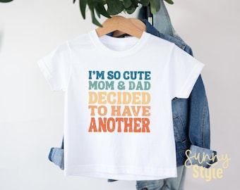 Big Brother Shirt, So Cute My Parents Decided to Have Another, Big Bro Wavy Retro Vintage Shirt, Brother Baby Announcement, 1134