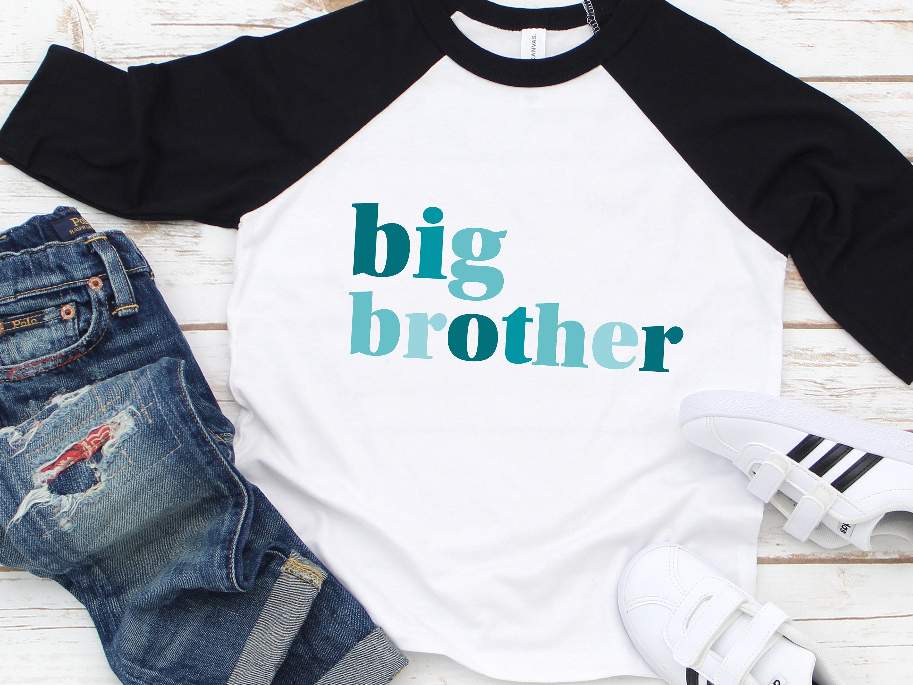 Discover Big Brother TShirt, Big Bro T-Shirt, New Big Brother Tee, Blue Modern Design, Minimalist Toddler Boy T-Shirt, New Baby Announcement, 1176