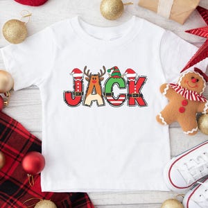 Personalized Kids Christmas Shirt: Santa, Reindeer, Elf Design