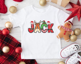 Personalized Kids Christmas Shirt: Santa, Reindeer, Elf Design