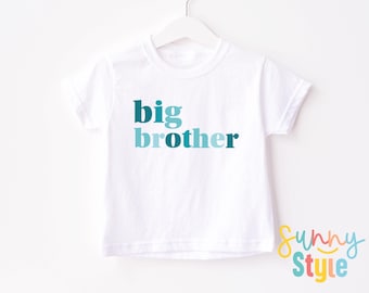 Big Brother TShirt, Big Bro T-Shirt, New Big Brother Tee, Blue Modern Design, Minimalist Toddler Boy T-Shirt, New Baby Announcement, 1176