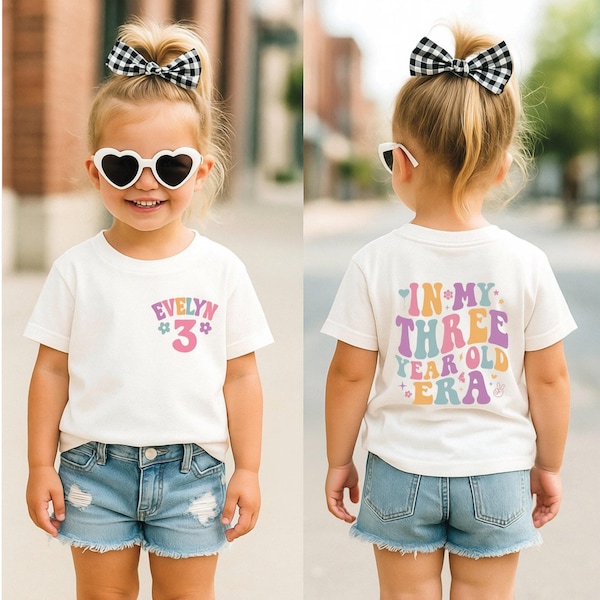 Custom 3rd Birthday Era Shirt: Personalized Girl's Tee - 5007