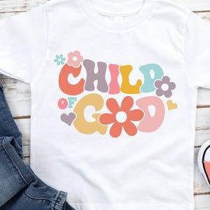 Child of God Religious Faith Easter Spring Retro Christian Kids TShirt Child of God Religious Faith Easter Spring Retro Christian Kids TShirt