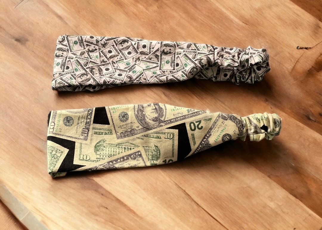 Money Headbands Hundred Dollar Bill Hairstyle US Currency Etsy
