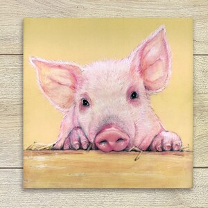 A6 Postkarte Schwein Geschenk ~ Glücksbringer Tierporträt Glück Grusskarte Kunstpostkarte Zeichnung Print Geburtstagskarte