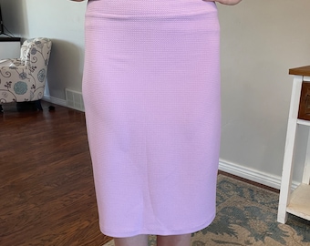 Lavender Pencil Skirt - Classic Style - Stretch Knit - Knee Length - Fits all shapes and sizes - Handmade