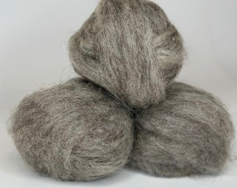 Icelandic Wool Roving Ball - Natural Gray