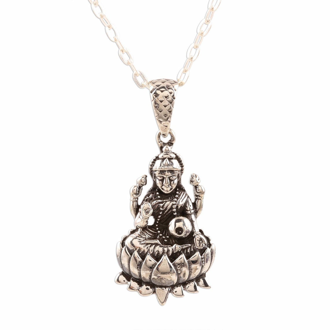Goddess Lakshmi Pendant Necklace Hindu Laxmi God Charm | Etsy