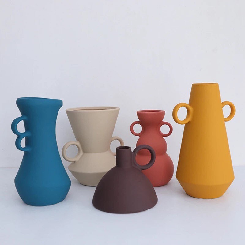 Colourful Scandi Sculpture Vases. Mid Century Ceramic Round Etsy