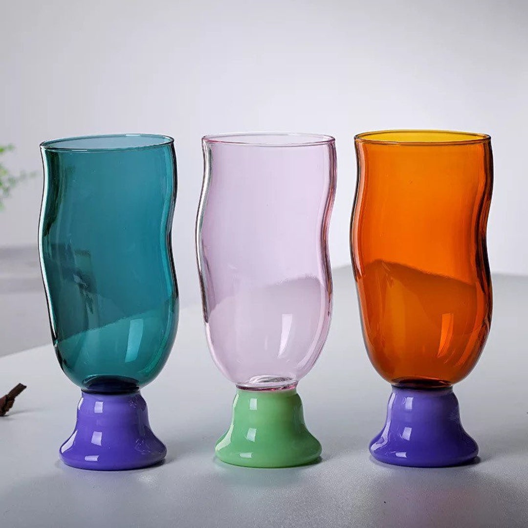 Wonky Drinking Glasses Wiggle Shape Tumblers Super Cute Etsy