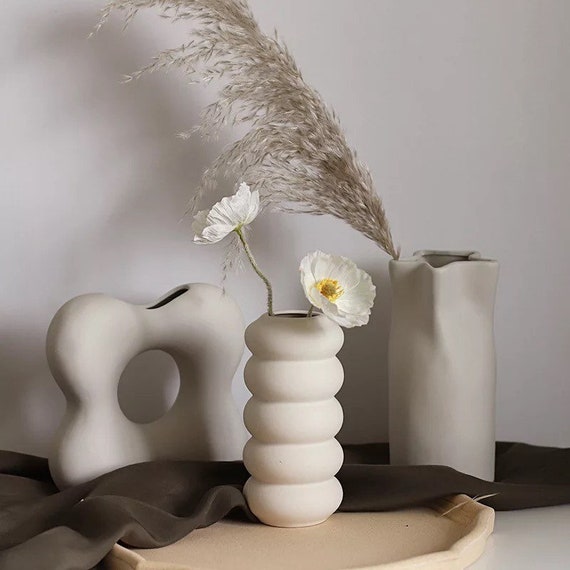 Chinese Vase Modern Ceramic & Porcelain Vases Decor Modern Abstract Art Flower 