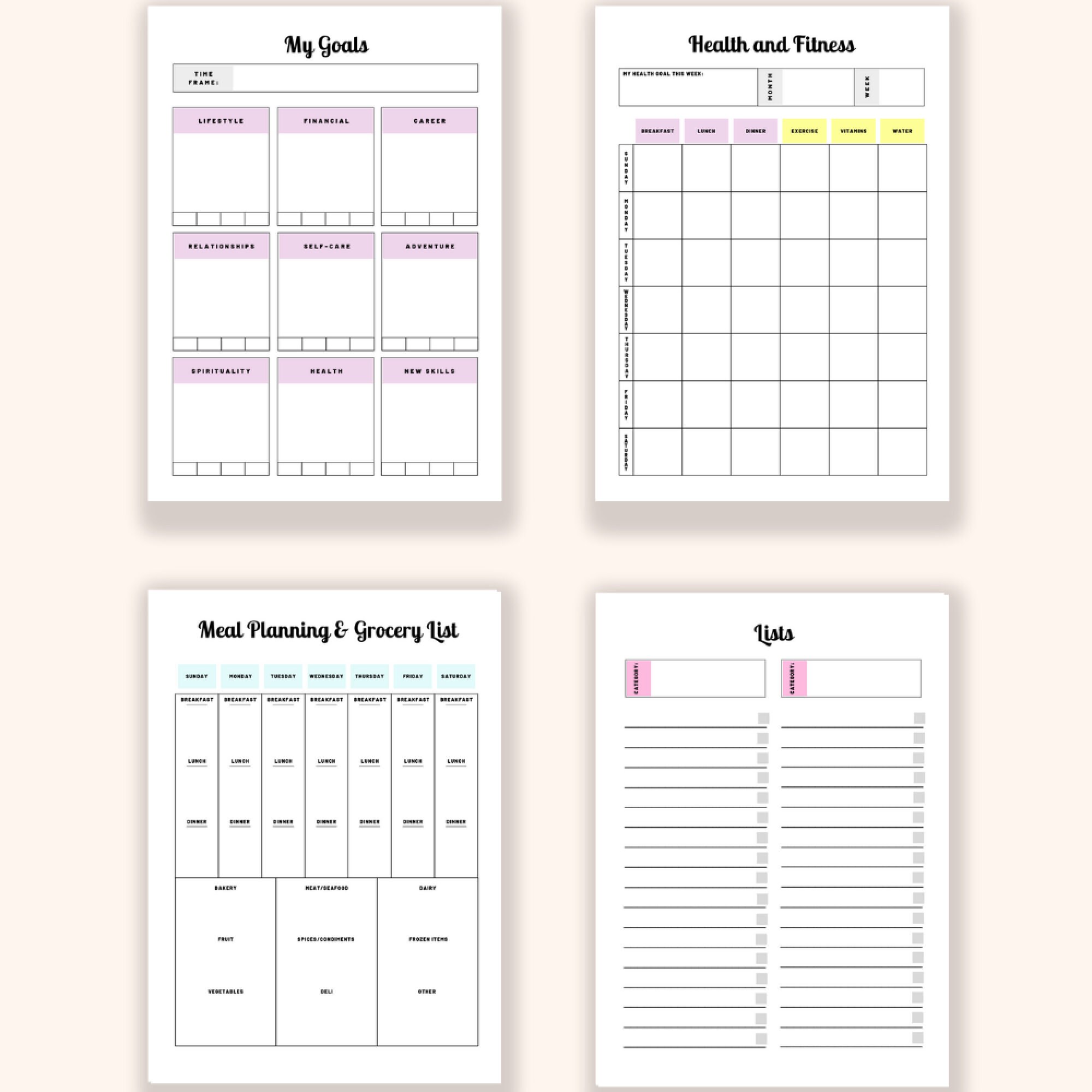Ultimate Life Binder, Ultimate Life Planner, Printable Planner Pages