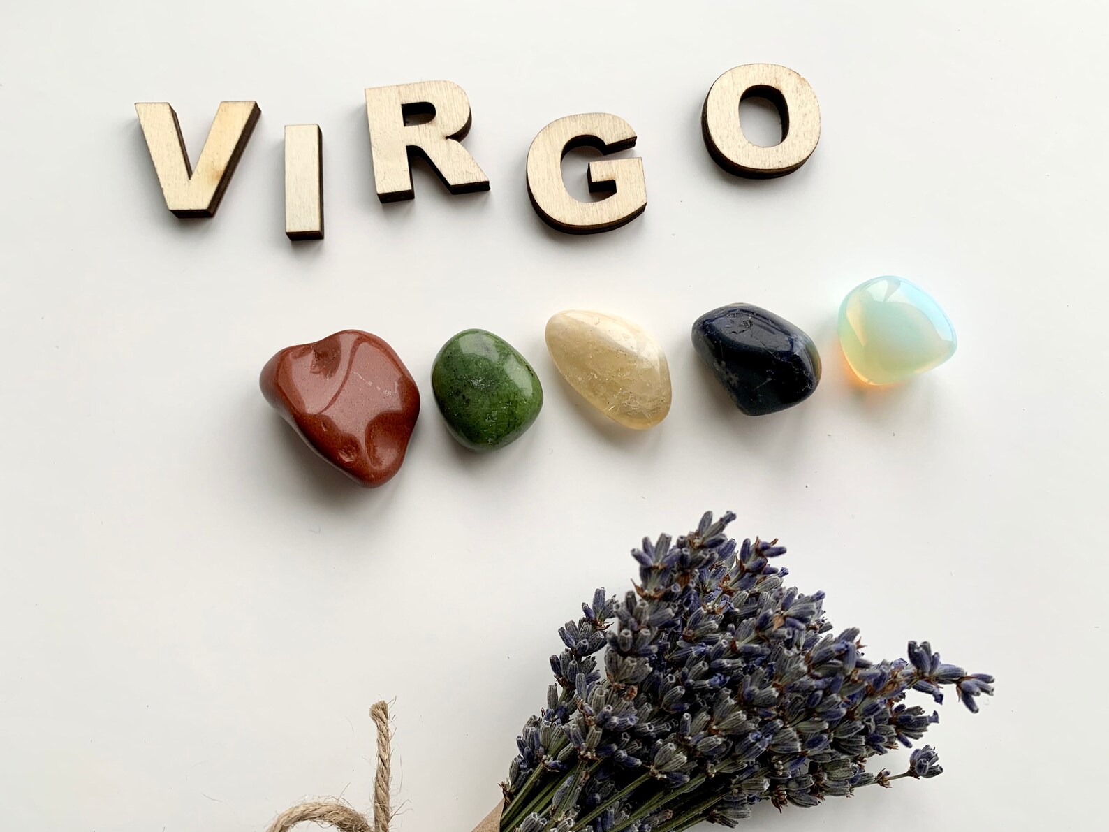 Virgo crystals kit/Virgo zodiac tumbled stones/Virgo Etsy