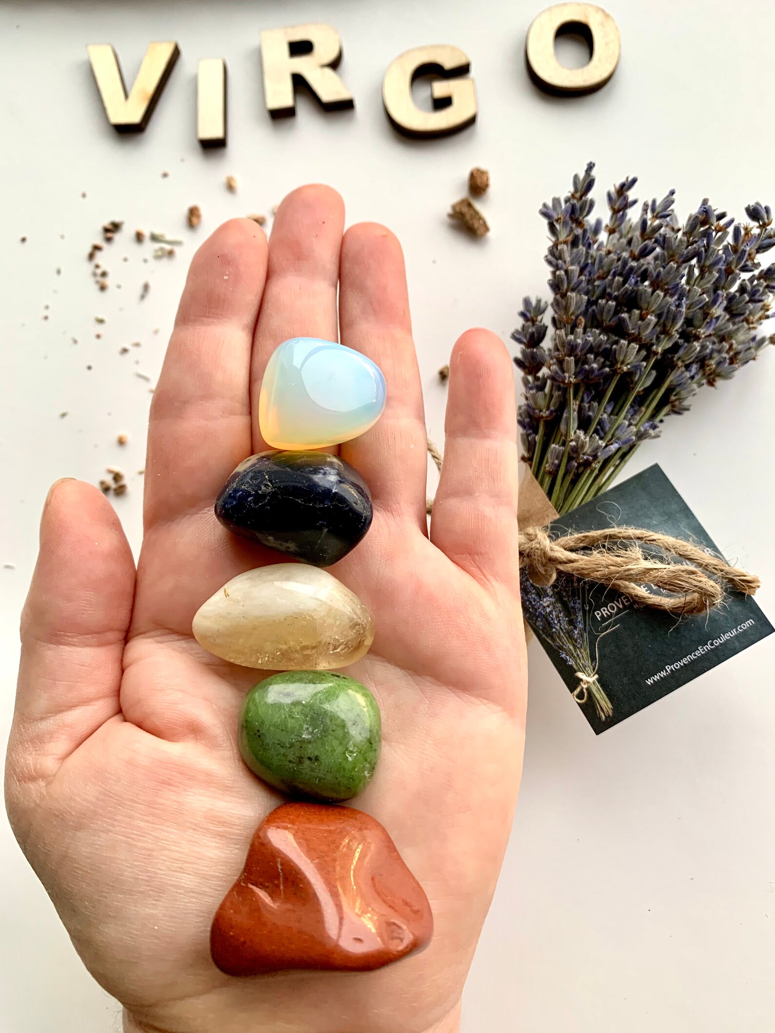 Virgo crystals kit/Virgo zodiac tumbled stones/Virgo Etsy