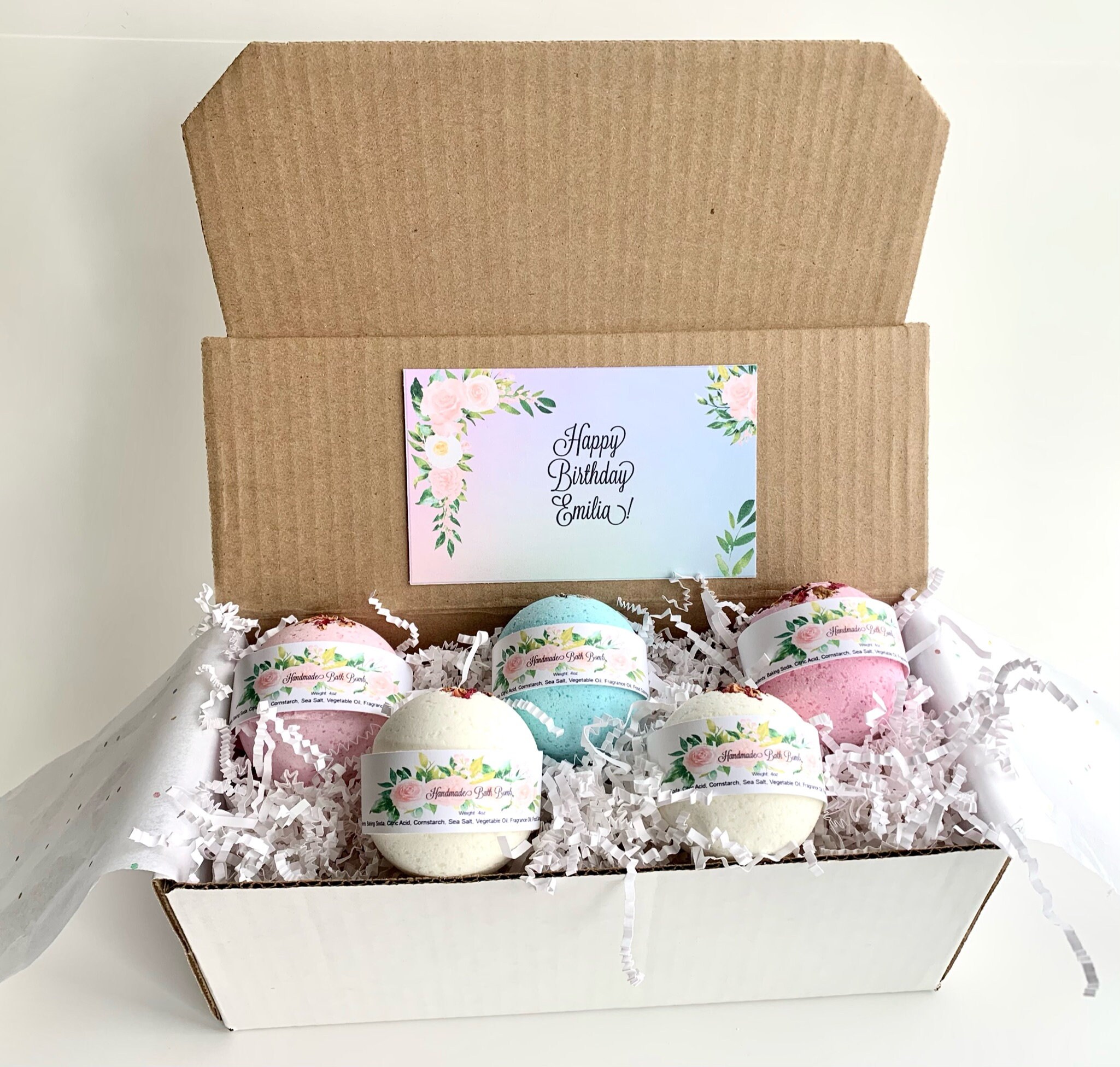 Personalized bath bomb gift set/Natural handmade bath Etsy