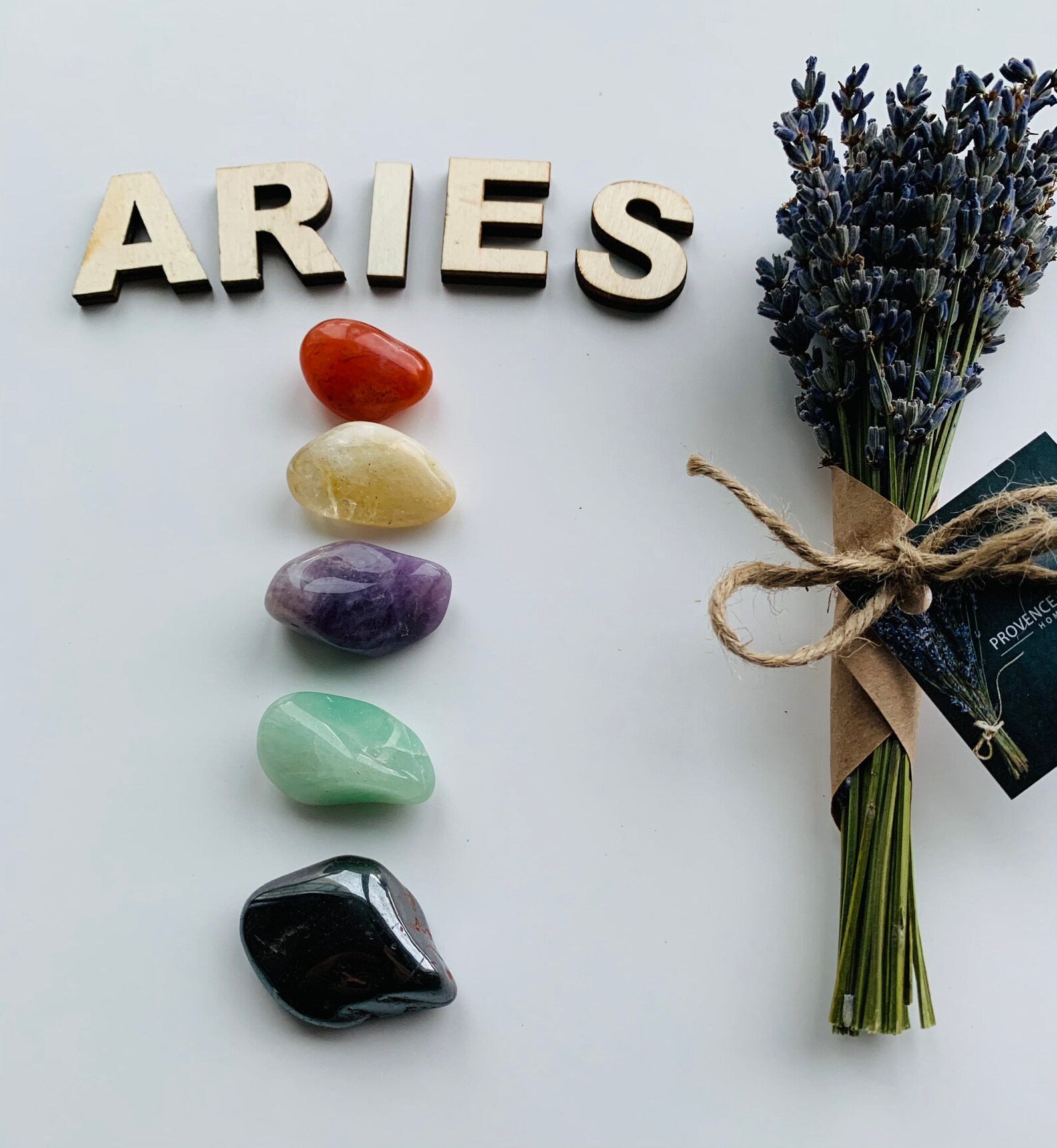 Aries healing crystals in a pouch/Aries zodiac Etsy