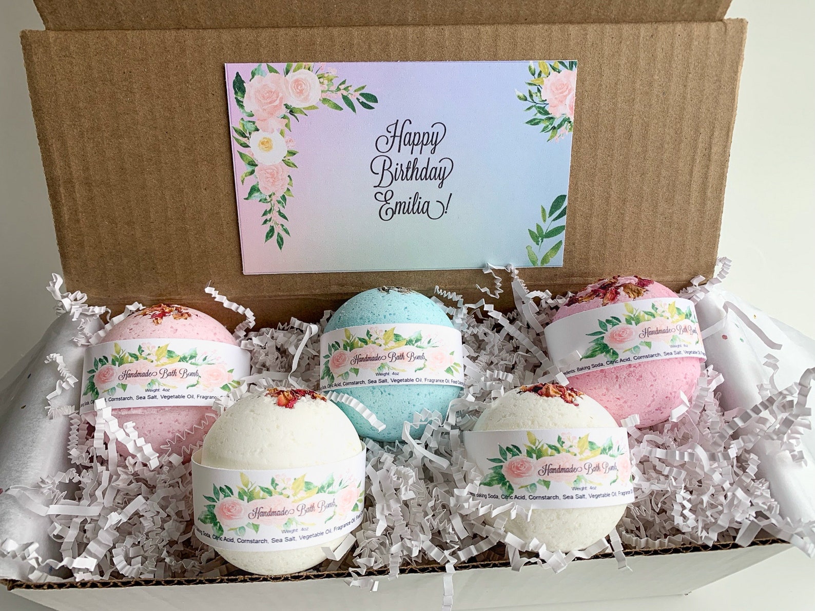 Personalized bath bomb gift set/Natural handmade bath Etsy
