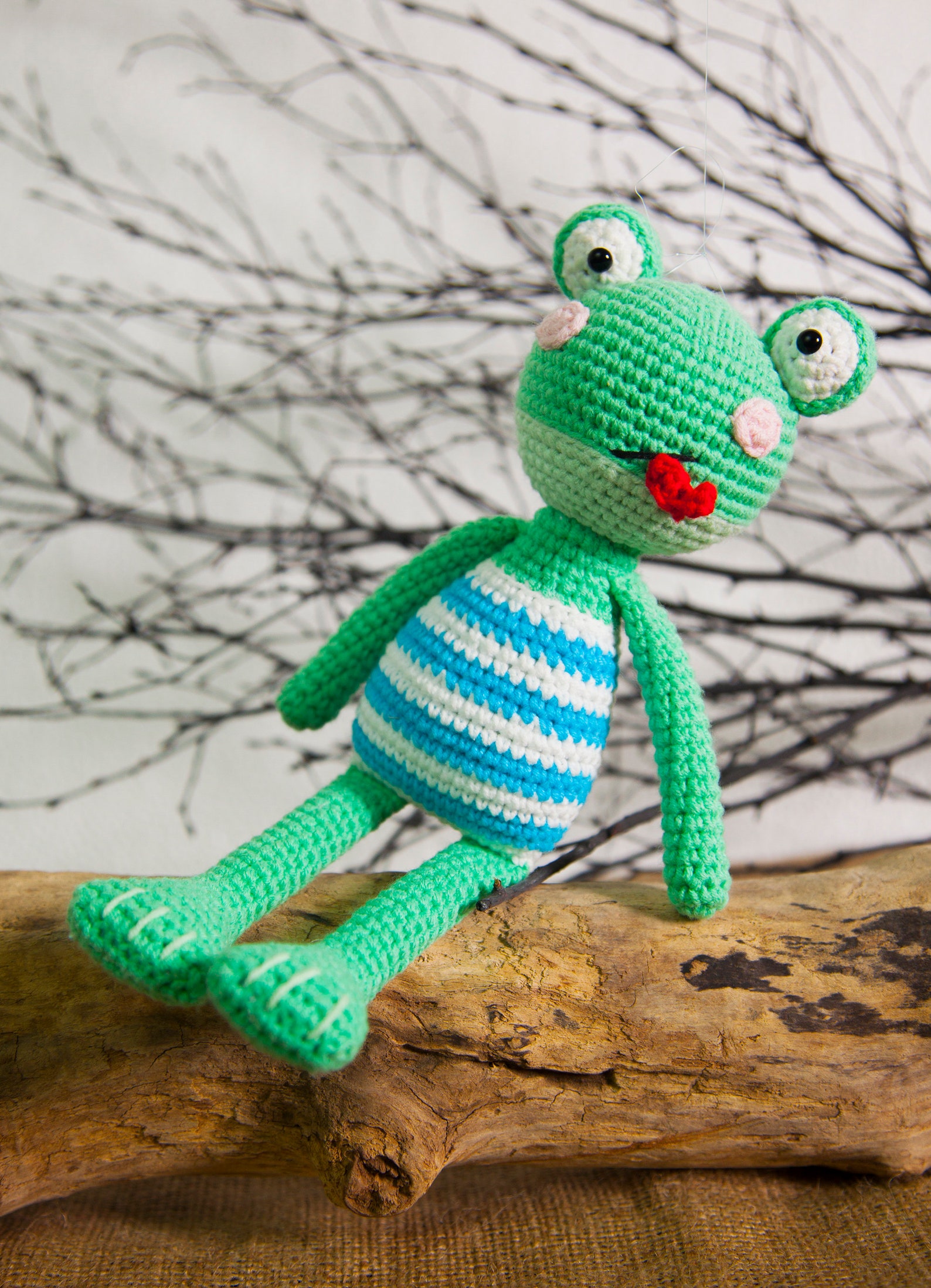 Frog Toy Amigurumi Washable Organic Knitted Doll | Etsy