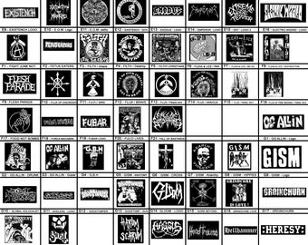 E - K - Punk Patches - Grindcore, Thrash, Crust, Anarcho, Metal, Vegan, D beat, Street Punk, Screen Print