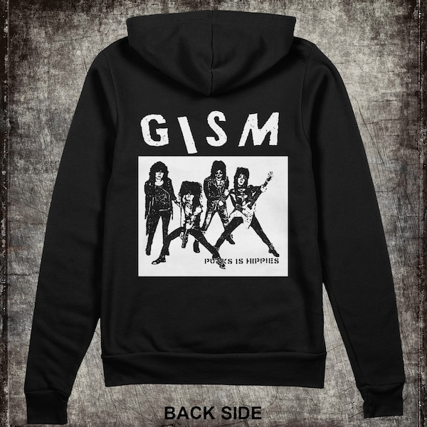 GISM - Punk is Hippies - Zip Up Hoodie Sweatshirt - Punk, Crust, Anarcho, Peace, Grindcore, Apparel, Power Violence, Japan, Bands