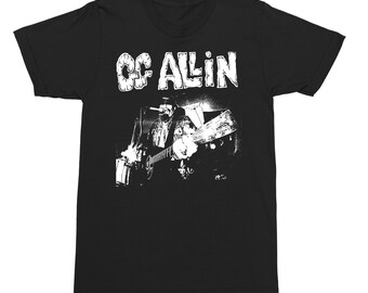 GG Allin - Guitar - T-SHIRT - Punk, Crust, Grindcore, Thrash, Metal, Hate Core, Rock, Bands, Rare