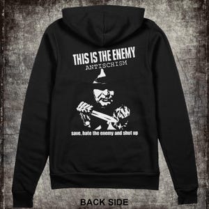 ANTISCHISM - 'ENEMY' - 'GASMASK' Zip Up Hoodie Sweatshirt - Punk, Crust, Anarcho, Peace, Grindcore, Apparel, Power Violence, Bands