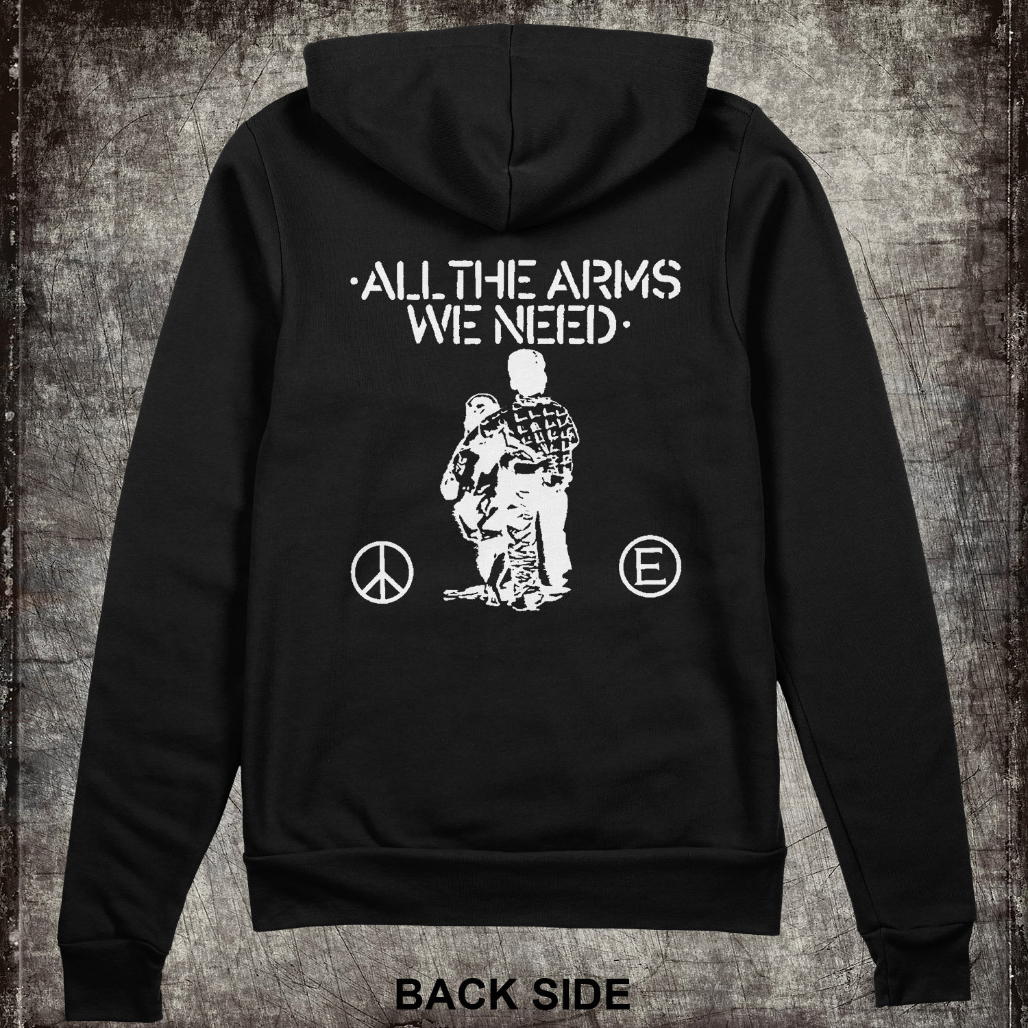 All The Arms We Need - Zip Up Hoodie Sweatshirt - Punk, Crust, Anarcho, Peace, Grindcore, Apparel, Flux of Pink Indians