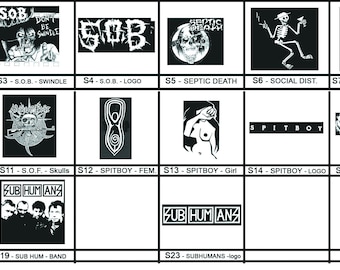 S - Punk Patches - Grindcore, Thrash, Crust, Anarcho, Metal, Vegan, D beat, Street Punk, Screen Print