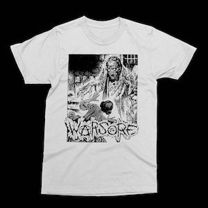 WARSORE - &#39;Monsters&#39; White Shirt - Grindcore, Punk, Unholy Grave, Yacopsae, Rare Tee, Head Trauma, Crust