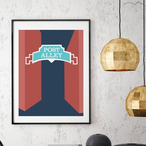 Post Alley Pike Place Market Downtown Seattle Washington Graphic Design, Downloadable Digital Print, Pacific Northwest Art, PNW